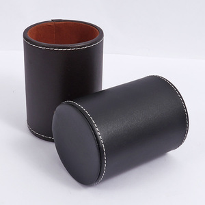 Porte-crayons rond à faible MOQ, organiseur de bureau, <span class=keywords><strong>pot</strong></span> à crayons en cuir PVC noir avec doublure en flanelle douce pour l'organisation du bureau - Product Image 5