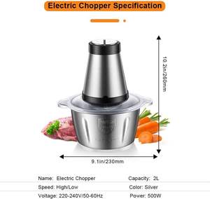 Picadora de Carne para Cocina, Precio de Fábrica, Venta al por Mayor, Económica, la Mejor Picadora de Carne Doméstica, Mini, de Acero Inoxidable, 2l 3l - Product Image 6