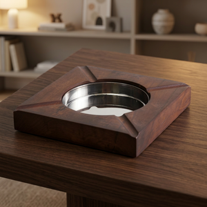 Square Wooden Desktop <b>Ashtray</b> Minimalist Design Home Use - Product Image 3