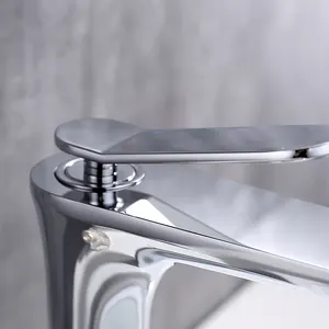 Robinet mitigeur de salle de bain moderne monotrou en laiton chromé mitigeur de lavabo pour buanderie salle de sport