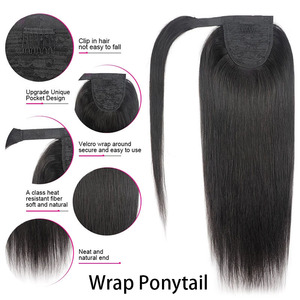 Bán Buôn 4B 4C Tùy Chỉnh Brazil Tóc Tự Nhiên Sâu Xoăn Dây Kéo Tóc Đuôi Ngựa Remy Bọc Xung Quanh Đuôi Ngựa Tóc Con Người Tóc Đuôi Ngựa - Product Image 3