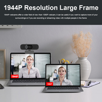 Webcam USB HD penuh 1080P sudut lebar, kamera Web fokus otomatis PC dengan mikrofon untuk konferensi game