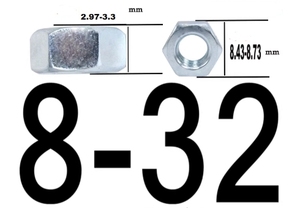 Tuercas hexagonales de acero galvanizado LeGood, rosca n.º 8-32, grado 2, acabado zincado transparente - Product Image 2