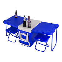 Glacière portable haut de gamme 32L étanche à moulage rotatif avec table et chaise intégrées, réfrigérateur de camping isotherme, maintien de la glace 24H pour aliments
