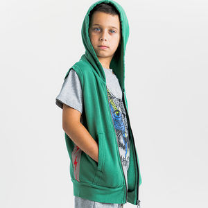 <span class=keywords><strong>Sweat</strong></span> à capuche <span class=keywords><strong>vert</strong></span> sans manches personnalisé pour garçons, étiquettes privées, vêtements pour enfants, tissu en molleton à capuche, tenue pour bébé garçon - Product Image 4