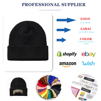 Bonnet en acrylique unisexe tricoté pour l'hiver, couleurs unies, style bonnet ou casquette, vente chaude, direct fabricant