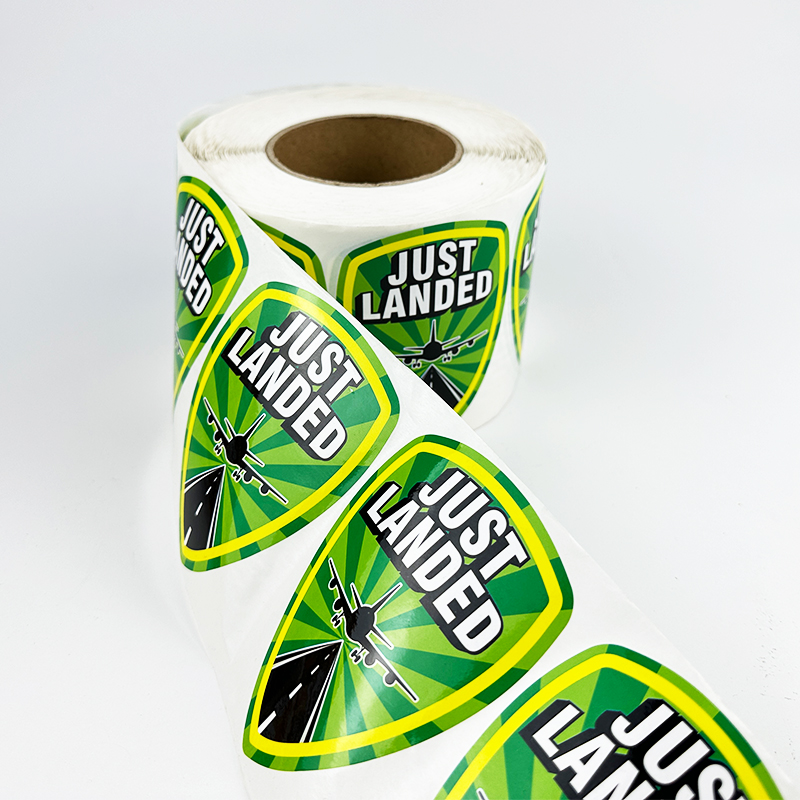 Colorful Blue Green Yellow Pink Colour Custom Sticker Round Circle Square Rectangle Customized Sticker Roll Label Printing