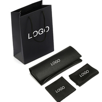 Étui à lunettes rigide en cuir PU noir pliable avec impression de logo personnalisé, pour sac à main en papier, coffret de rangement pour lunettes de soleil et de vue