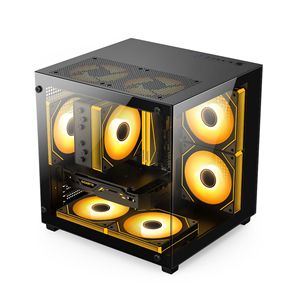 Caja de PC Micro <span class=keywords><strong>ATX</strong></span> Vertical Pequeña con Lateral de Vidrio Transparente para Juegos, para Computadora de Escritorio - Product Image 3