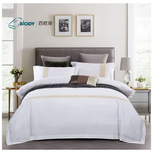 wholesale 5 star hotel 200TC sheets set 100% cotton bedsheet set Solid Color Comforter bedding set
