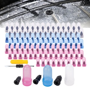 Kit de 100 clavos para reparación de neumáticos sin cámara para coche y motocicleta con tapas de plástico, tornillos y herramienta - Product Image 1