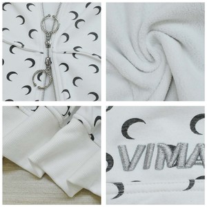 Vendita calda all'ingrosso abbigliamento quotidiano Casual personalizzato con cerniera circolare da uomo con cappuccio bianco con stampa a mezzaluna con cappuccio - Product Image 4