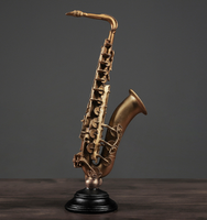 Instrument de violon saxophone doré vintage, décor à la maison créatif, présentoir de fenêtre de concert, accessoires de mise en page de style européen