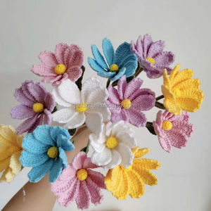 Flores de Girasol y <span class=keywords><strong>Cosmos</strong></span> Tejidas a Crochet, Hechas a Mano con Algodón, Flores Artificiales para Decoración del Hogar, Bodas, Fiestas, San Valentín, DIY - Product Image 5