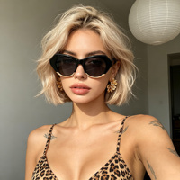 Lunettes de soleil coréennes polarisées ovales avec verres TAC, unisexe, monture de luxe en acétate écaille de tortue/noir œil-de-chat, protection UV400 2026