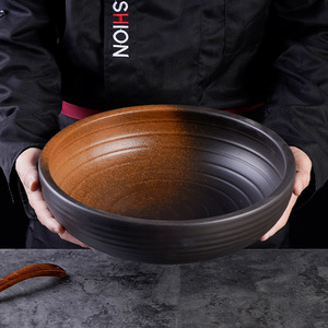 Grand bol à soupe en céramique de style japonais pour poisson mariné Bol à poisson bouilli surdimensionné pour restaurant Vaisselle commerciale pour fête - Product Image 1