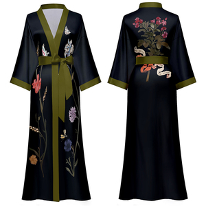 Pyjama en satin avec dentelle à manches longues, vêtements de nuit <span class=keywords><strong>sexy</strong></span> pour femmes, nouvelle collection - Product Image 2