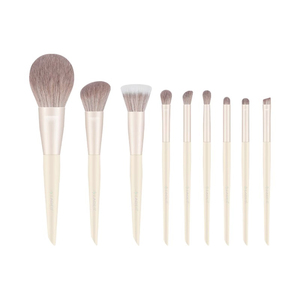 Professionnel 9 pièces ensemble de pinceaux de maquillage de luxe haute végétalien synthétique sourcil fard à paupières Blush brillant à lèvres ventilateur brosses poignées - Product Image 2