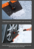 Kit de balai et grattoir à neige portable et détachable tout-en-un pour voiture, camping et utilisation d'urgence en extérieur