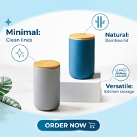 Récipient en porcelaine 400/600/900ML pot de stockage des aliments en céramique avec couvercle en bois pour servir le thé, le café, le sucre et plus encore