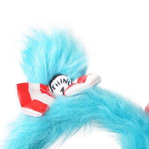SOLPOP <span class=keywords><strong>Dr</strong></span>. Seuss Cartoon Thing 1 Cosplay-Kopfbedeckung, Zubehör, blaues, flauschiges Stirnband mit roter Schleife, blaues Haarband, Kostümzubehör - Product Image 3