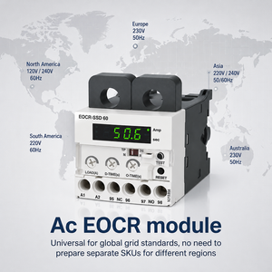 Relais de protection moteur numérique de précision EOCR-SSD 220V, relais thermique électronique réglable contre les surcharges pour pompes et ventilateurs industriels - Product Image 5