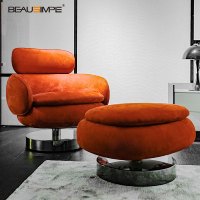 Canapé simple capitonné en cuir rouge Vivienne de design italien, fauteuil lounge moderne de haute qualité pour la maison, la chambre à coucher, le salon