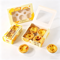 Ensemble de boîtes à tartelettes personnalisées, boîte à pâtisserie en papier OEM ODM avec fenêtre pour 2/4/6 cavités, emballage pour boulangerie