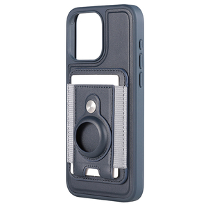 Étui de téléphone magnétique en cuir PU avec porte-cartes avec <span class=keywords><strong>AirTag</strong></span> pour <span class=keywords><strong>iPhone</strong></span> 15 Pro Max - Product Image 4