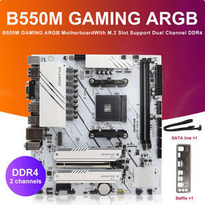 Jginyue ชุดคอมโบเมนบอร์ดสำหรับเล่นเกม B550M ARGB ใหม่สำหรับ R7 <span class=keywords><strong>5700X</strong></span> โปรเซสเซอร์32GB แรม DDR4พอร์ต SATA ช่องสัญญาณคู่ - Product Image 3