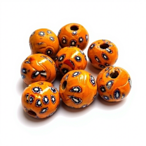 Suministros para la Fabricación de Joyería, Cuentas de Vidrio para Lampwork y Cristal, Cuentas Multicolores Esmeriladas y Murano Millefiori para Pulseras Indias - Product Image 1