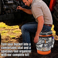 Kit d'organisation d'outils Mydays Outdoor pour seau de 5 gallons, avec couvercle rembourré et sac de rangement enveloppant, compatible avec les seaux standard, avec plusieurs poches
