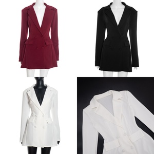 C251218 Abito <span class=keywords><strong>Blazer</strong></span> Strutturato da Donna, Mini Abito con Scollo a V Profondo, Maniche Lunghe e Gonna Plissettata 2026 - Product Image 2