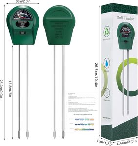 Groene 3-In-1 Bodemvocht & <span class=keywords><strong>Ph</strong></span>-<span class=keywords><strong>Meter</strong></span> Met Digitaal Display Geen Batterijen Vereist Maatregelen Zonlicht Uur 1 Jaar Garantie - Product Image 2