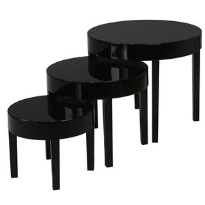 <strong>Nest</strong> <strong>of</strong> 3 <strong>Tables</strong> High <strong>Gloss</strong> Wood <strong>White</strong> Nesting Coffee <strong>Table</strong> Multi-functional Living Room - Product Image 5