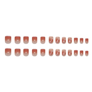 Faux ongles à presser <span class=keywords><strong>R907</strong></span> French White Tip Pink Blush Cloud Glitter, style Sweet Girl, en ABS de qualité supérieure, vente en gros, en stock - Product Image 5