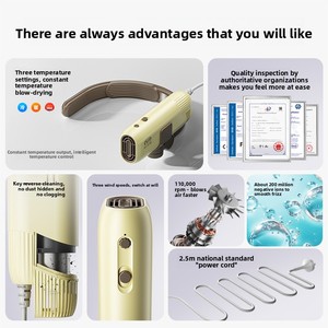 Secador de Pelo para Mascotas <span class=keywords><strong>Hapo</strong></span> (Perros/Gatos) con Motor sin Escobillas y Protección contra Sobrecalentamiento, Todo en Uno, con Colgador para el Cuello, Funciona con Corriente Alterna - Product Image 4