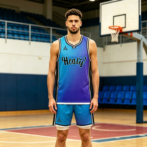 Maillot de basket Healy Bold Blue, col en V, sans manches, en mesh, impression sublimée, unisexe, adulte, coupe classique, respirant, toutes saisons - Product Image 4