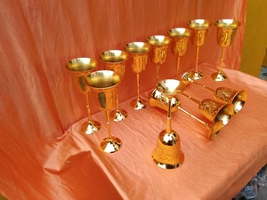 Designer Handmade Brass <b>Wine</b> <b>Goblet</b> Engraved Chalice Vintage Metal Drinking Cup Antique Style Barware Wedding Gift Decor - Product Image 3