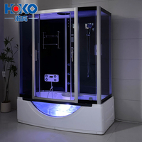 Cabine de douche vapeur de luxe avec sauna intégré, cadre coulissant, finition brossée pour usage intérieur, hôtels
