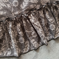 Ensemble de literie réversible simple 4 pièces avec housse de couette en velours laiteux style lin, imprimé floral végétal, volants élégants