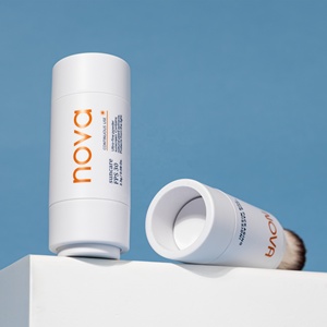 10g xoắn lên bột quả chai xách tay Suncare xi lanh Matte Trắng nhựa lỏng bột container với bàn chải - Product Image 3