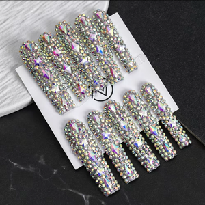 JOYPET-Ongles Artificiels de Luxe, Faux Ongles Naturels Longs en Acrylique, Style Français, Design Carré pour Doigt - Product Image 2