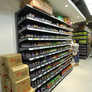 उच्च गुणवत्ता वाले भारी शुल्क सुपरमार्केट गोडोलन अलमारियों की दुकान प्रदर्शन रैक गोंडोला आश्रय ओम