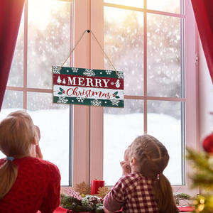 ไม้แขวนตกแต่งคริสมาสต์จี้ไม้ชิ้นเดียวที่กำหนดเองสไตล์คลาสสิก30x15ซม. งานฝีมือ DIY - Product Image 4