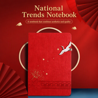 Service OEM/ODM, coffret cadeau en cuir gaufré traditionnel chinois de qualité supérieure, ensemble stylo et carnet de notes A5 personnalisable
