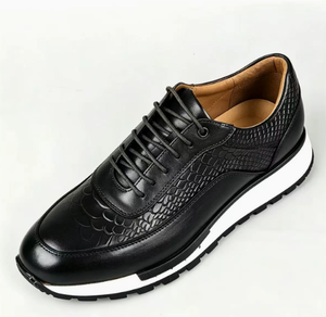 Sneakers Eleganti da <span class=keywords><strong>Uomo</strong></span> in Vera Pelle Bovina con Lacci, Traspiranti, alla Moda, Business Casual, Taglie Grandi, Antiscivolo, Moderne <span class=keywords><strong>Scarpe</strong></span> da Lavoro per Ufficio - Product Image 3