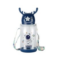 Tasse en bois de cerf écologique pour bébé Corne de cerf Paille en silicone Jus de lait Bouteille PC Gym eau potable directe Bouteille pour enfants