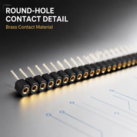 Bande de connecteurs femelles à pas de 2,54 mm, 40 broches, à trous ronds, plaquée or, pour achats en gros et commandes d'exportation