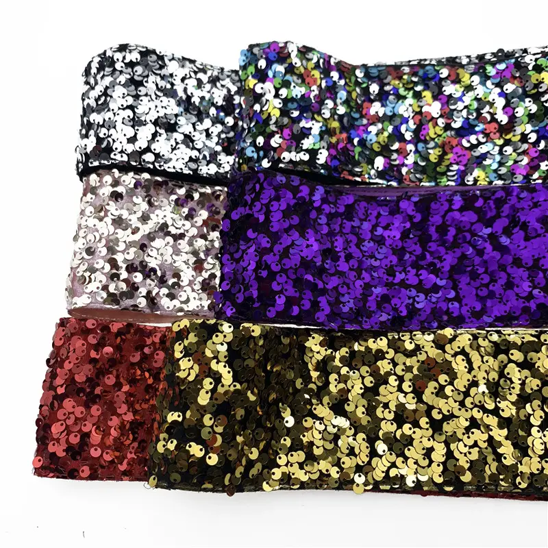 latest 25yard rose gold silver blue colors sequin ribbon 3 inch velvet sequin ribbon with sequin
